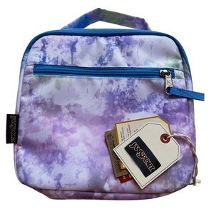 Jansport Lunch Break Insulated Lunch Box Bag Tie Dye Purple Blue Handle New